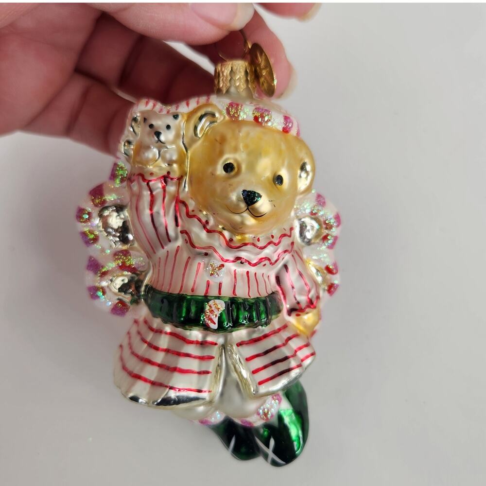 Christopher Radko Muffy Candy Cane Blown Glass Christmas Ornament